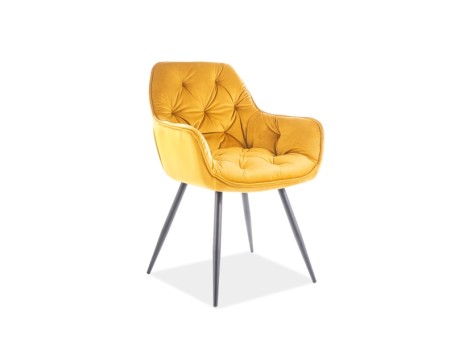 CHERRY VELVET CHAIR ΜΑΥΡΟ ΠΛΑΙΣΙΟ / CURRY BLUVEL 68 DIOMMI CHERRYVCCU