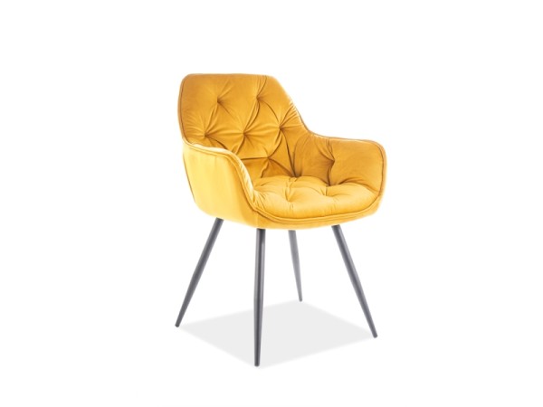 CHERRY VELVET CHAIR ΜΑΥΡΟ ΠΛΑΙΣΙΟ / CURRY BLUVEL 68 DIOMMI CHERRYVCCU