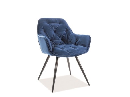 CHERRY VELVET CHAIR ΜΑΥΡΟ ΠΛΑΙΣΙΟ / NAVY BLUVEL 86 DIOMMI CHERRYVCG