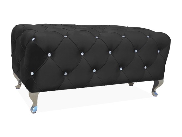 PUF / ΠΑΓΚΟΣ HESTIA VELVET BLACK BLUVEL 19 / SILVER DIOMMI HESTIAV19S