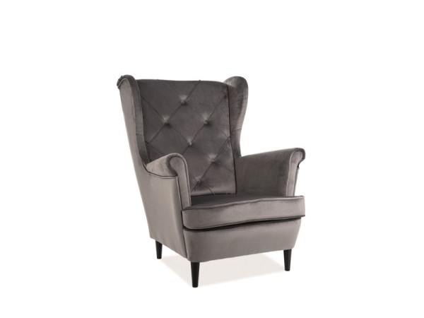 Πολυθρόνα Lady Βελούδινη σε Γκρι Χρώμα 56х75х101 DIOMMI LADYV14