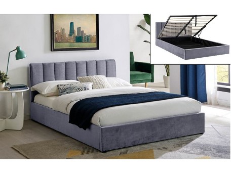 Επενδυμένο κρεβάτι Montreal 160x200 με Βελούδο σε χρώμα Γκρι DIOMMI MONTREALV160SZ