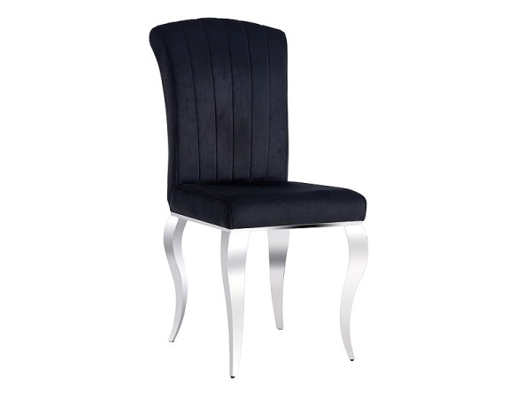 CHAIR PRINCE VELVET CHROME / BLACK DIOMMI PRINCEVCHC