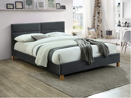 Επενδυμένο κρεβάτι Sierra 160x200 με Βελούδο σε χρώμα Γκρι DIOMMI SIERRAV160SZD