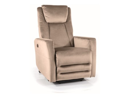 FOTEL ROZKŁADANY ADONIS (FUNKCJA PIONIZACJI) VELVET CIEMNY BEŻ BLUVEL 40