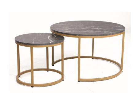 ŁAWA DION CZARNY EFEKT MARMURU/ZŁOTY (ZESTAW)