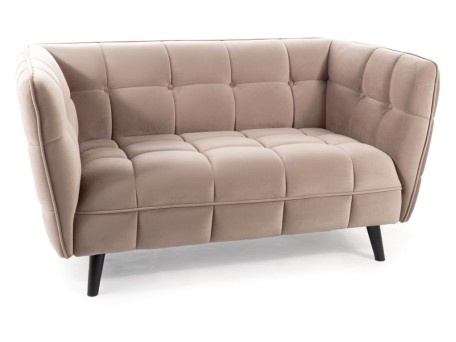 SOFA CASTELLO 2 VELVET C. BEŻ BLUVEL 40 / WENGE