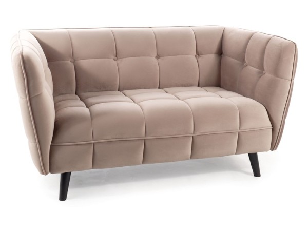 SOFA CASTELLO 2 VELVET C. BEŻ BLUVEL 40 / WENGE