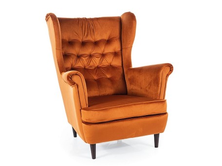 FOTEL HARRY VELVET CYNAMON BLUVEL 4215 / WENGE