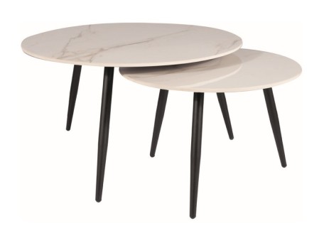 ŁAWA KORA D BIAŁY FI80 FI60/ CZARNY MAT ZESTAW