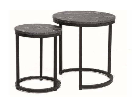 ŁAWA HOLA CZARNY EFEKT MARMURU/CZARNY (ZESTAW)