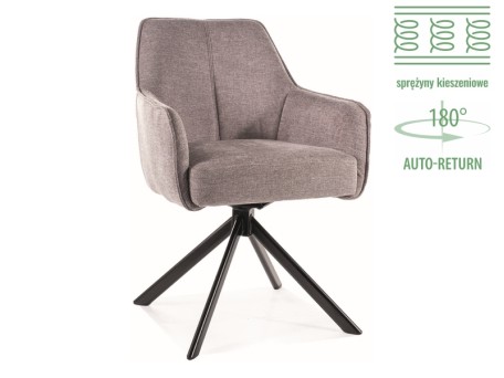 KRZESŁO NOTTI BREGO CZARNY STELAŻ / SZARY 07