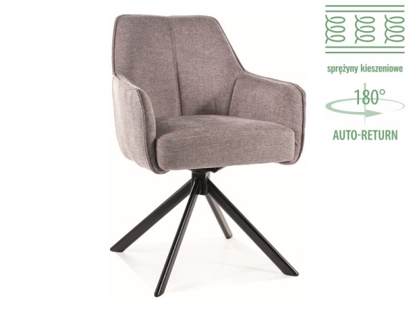 KRZESŁO NOTTI BREGO CZARNY STELAŻ / SZARY 07