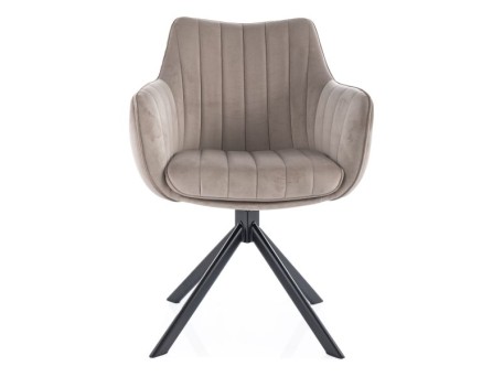 KRZESŁO AZALIA VELVET CZARNY STELAŻ/CIEMNY BEŻ BLUVEL 40