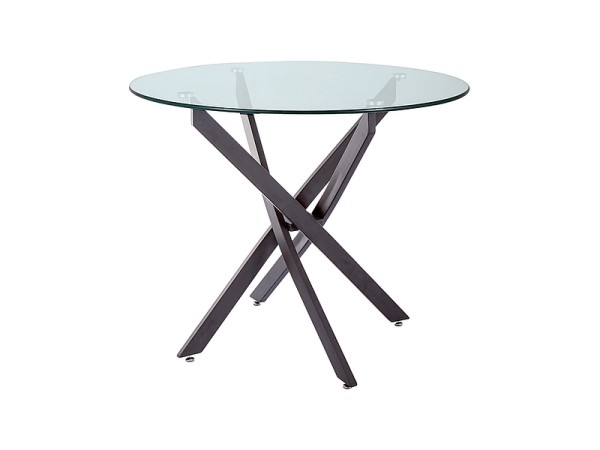 STÓŁ AGIS TRANSPARENTNY/CZARNY MAT FI90