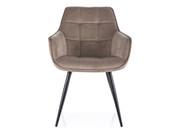 KRZESŁO LILIA VELVET CZARNY STELAŻ/C. BEŻ 40