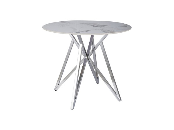 STÓŁ MURANO BIAŁY/ CHROM STELAŻ FI90