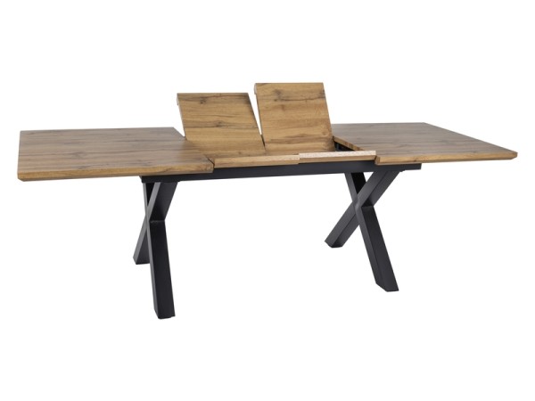 STÓŁ XAVIERO II DĄB ARTISAN/CZARNY 160(240)X90