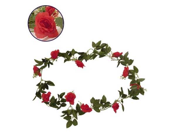 Τεχνητό Κρεμαστό Φυτό Διακοσμητική Γιρλάντα Μήκους 2.2 μέτρων με 10 X Μεγάλα Τριαντάφυλλα Κόκκινα Diommi 09002 Τεχνητό Κρεμαστό Φυτό Διακοσμητική Γιρλάντα Μήκους 2.2 μέτρων με 10 X Μεγάλα Τριαντάφυλλα Κόκκινα Diommi 09002