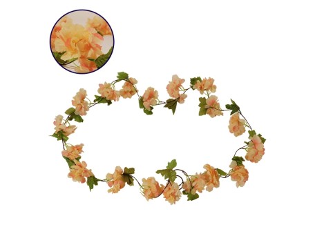 Τεχνητό Κρεμαστό Φυτό Διακοσμητική Γιρλάντα Μήκους 2.2 μέτρων με 18 X Άνθη Κερασιάς Σομόν Diommi 09022