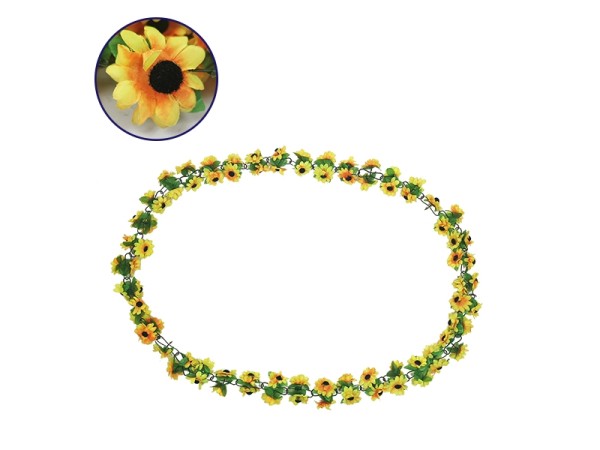 Τεχνητό Κρεμαστό Φυτό Διακοσμητική Γιρλάντα Μήκους 2 μέτρων με 80 X Μικρά Ηλιοτρόπια Κίτρινα Diommi 09027