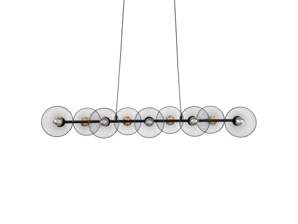 GLOBOSTAR® VERONA 00588 Μοντέρνο Κρεμαστό Φωτιστικό Οροφής με Ντουί 9 x E27 AC 220-240V IP20 - Μαύρο & Χρυσό - Μ140 x Π28 x Υ20cm GLOBOSTAR® VERONA 00588 Μοντέρνο Κρεμαστό Φωτιστικό Οροφής με Ντουί 9 x E27 AC 220-240V IP20 - Μαύρο & Χρυσό - Μ140 x Π28 x Υ20cm