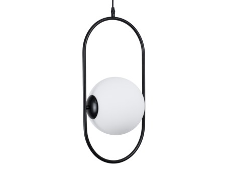 GLOBOSTAR® HAMBURG 00591 Μοντέρνο Κρεμαστό Φωτιστικό Οροφής με Ντουί 1 x E14 AC 220-240V IP20 - Μαύρο & Λευκό - Μ25 x Π20 x Υ50cm