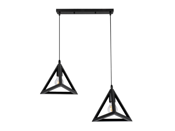 GLOBOSTAR® TRIANGLE 00611 Μοντέρνο Κρεμαστό Φωτιστικό Οροφής με Ντουί 2 x E27 AC 220-240V IP20 - Μαύρο - Μ60 x Π22 x Y130cm GLOBOSTAR® TRIANGLE 00611 Μοντέρνο Κρεμαστό Φωτιστικό Οροφής με Ντουί 2 x E27 AC 220-240V IP20 - Μαύρο - Μ60 x Π22 x Y130cm