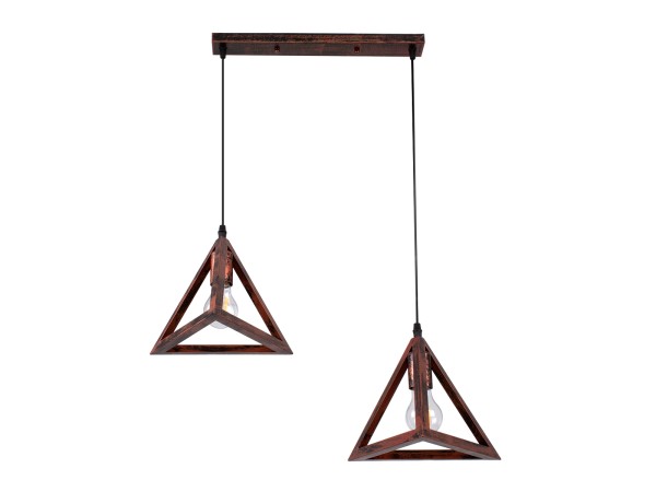 GLOBOSTAR® TRIANGLE 00613 Μοντέρνο Κρεμαστό Φωτιστικό Οροφής με Ντουί 2 x E27 AC 220-240V IP20 - Χάλκινο - Μ60 x Π22 x Y130cm GLOBOSTAR® TRIANGLE 00613 Μοντέρνο Κρεμαστό Φωτιστικό Οροφής με Ντουί 2 x E27 AC 220-240V IP20 - Χάλκινο - Μ60 x Π22 x Y130cm