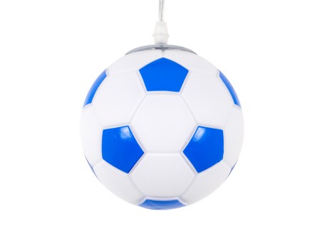 GLOBOSTAR® FOOTBALL 00644 Παιδικό Κρεμαστό Φωτιστικό Οροφής με Ντουί 1 x E27 AC 220-240V IP20 - Λευκό & Μπλε - Μ15 x Π15 x Y18cm