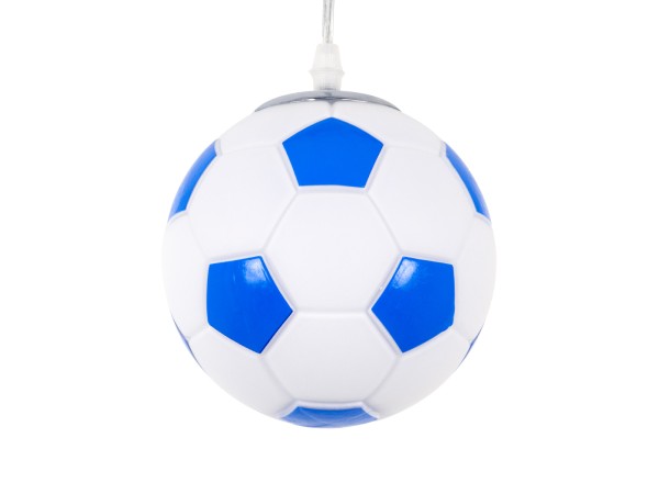 GLOBOSTAR® FOOTBALL 00644 Παιδικό Κρεμαστό Φωτιστικό Οροφής με Ντουί 1 x E27 AC 220-240V IP20 - Λευκό & Μπλε - Μ15 x Π15 x Y18cm