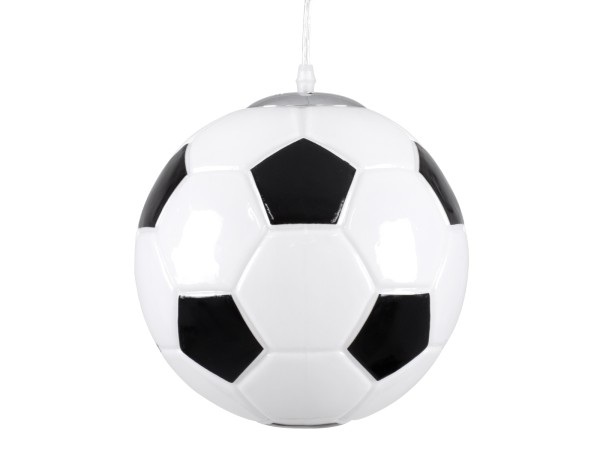 GLOBOSTAR® FOOTBALL 00647 Παιδικό Κρεμαστό Φωτιστικό Οροφής με Ντουί 1 x E27 AC 220-240V IP20 - Λευκό & Μαύρο - Μ25 x Π25 x Υ25cm