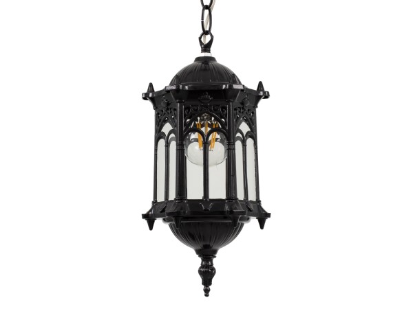 GLOBOSTAR® DARCY 00655 Vintage Κρεμαστό Φωτιστικό Οροφής με Ντουί 1 x E27 AC 220-240V IP20 - Μαύρο - Μ15.5 x Π15.5 x Υ32.5cm