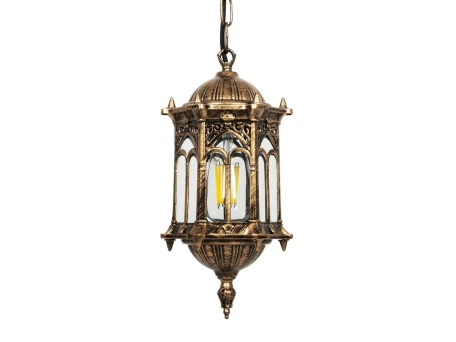 GLOBOSTAR® DARCY 00656 Vintage Κρεμαστό Φωτιστικό Οροφής με Ντουί 1 x E27 AC 220-240V IP20 - Μπρούτζινο - Μ15.5 x Π15.5 x Υ32.5cm