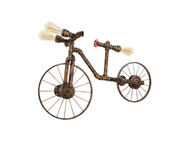 GLOBOSTAR® SWIFTWALKER 00659 Vintage Φωτιστικό Τοίχου - Απλίκα με Ντουί 3 x E27 AC 220-240V IP20 - Χάλκινο - Μ85 x Π29.5 x Υ55cm