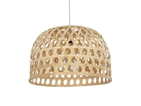 GLOBOSTAR® MANGEA 00716 Boho Κρεμαστό Φωτιστικό Οροφής με Ντουί 1 x E27 AC 220-240V IP20 - Μπεζ - Μ50 x Π50 x Υ34cm