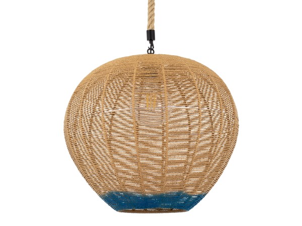 GLOBOSTAR® SIMON 00727 Boho Κρεμαστό Φωτιστικό Οροφής με Ντουί 1 x E27 AC 220-240V IP20 - Μπεζ & Μπλε - Μ50 x Π50 x Y47cm GLOBOSTAR® SIMON 00727 Boho Κρεμαστό Φωτιστικό Οροφής με Ντουί 1 x E27 AC 220-240V IP20 - Μπεζ & Μπλε - Μ50 x Π50 x Y47cm