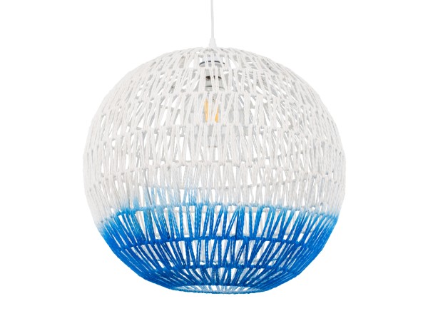 GLOBOSTAR® SANTOR 00729 Boho Κρεμαστό Φωτιστικό Οροφής με Ντουί 1 x E27 AC 220-240V IP20 - Λευκό & Μπλε - Μ50 x Π50 x Y50cm GLOBOSTAR® SANTOR 00729 Boho Κρεμαστό Φωτιστικό Οροφής με Ντουί 1 x E27 AC 220-240V IP20 - Λευκό & Μπλε - Μ50 x Π50 x Y50cm