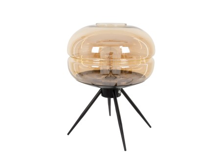 GLOBOSTAR® JAVAN 00737 Μοντέρνο Επιτραπέζιο Φωτιστικό Πορτατίφ με Ντουί 1 x E27 AC 220-240V IP20 - Μελί & Μαύρο - Μ30 x Π30 x Y19cm