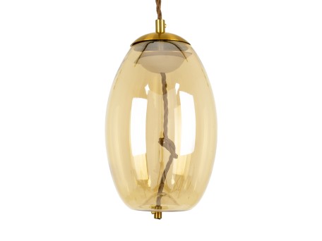 GLOBOSTAR® ΑΧΤΟΝ 00754 Μοντέρνο Κρεμαστό Φωτιστικό Οροφής LED 7W 500lm 180° AC 220-240V IP20 Θερμό Λευκό 2700K - Sanan SMD Chip - Μελί & Χρυσό - Μ17 x Π17 x Υ18cm - 2 Χρόνια Εγγύηση