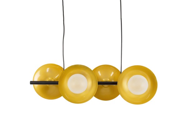 GLOBOSTAR® JOLIET 00782 Μοντέρνο Κρεμαστό Φωτιστικό Οροφής με Ντουί 4 x G9 AC 220-240V IP20 - Μαύρο & Χρυσό - Μ65 x Π28 x Υ20cm