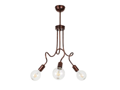 GLOBOSTAR® ASPECT 00788 Μοντέρνο Φωτιστικό Οροφής με Ντουί 3 x E27 AC 220-240V IP20 - Χάλκινο - Μ42 x Π42 x Υ60cm