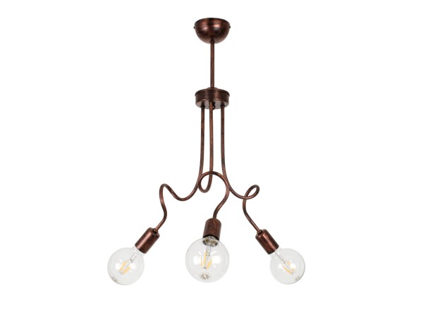 GLOBOSTAR® ASPECT 00788 Μοντέρνο Φωτιστικό Οροφής με Ντουί 3 x E27 AC 220-240V IP20 - Χάλκινο - Μ42 x Π42 x Υ60cm