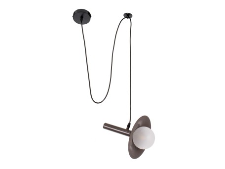 GLOBOSTAR® CELEST 00791 Μοντέρνο Κρεμαστό Φωτιστικό Οροφής με Ντουί 1 x G9 AC 220-240V IP20 - Καφέ & Λευκό - Μ20 x Π20 x Υ26.5cm