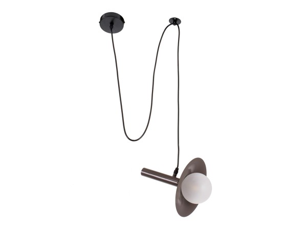 GLOBOSTAR® CELEST 00791 Μοντέρνο Κρεμαστό Φωτιστικό Οροφής με Ντουί 1 x G9 AC 220-240V IP20 - Καφέ & Λευκό - Μ20 x Π20 x Υ26.5cm