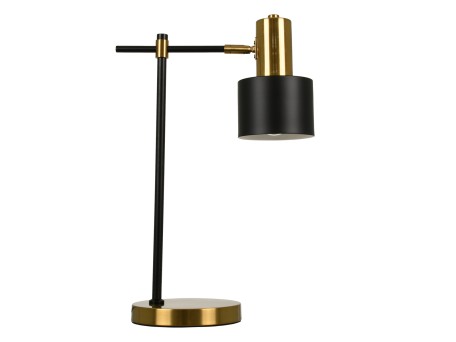 GLOBOSTAR® LETO 00835 Μοντέρνο Επιτραπέζιο Φωτιστικό Πορτατίφ με Ντουί 1 x E27 AC 220-240V IP20 - Μαύρο & Χρυσό - Μ18 x Π18 x Υ50.5cm