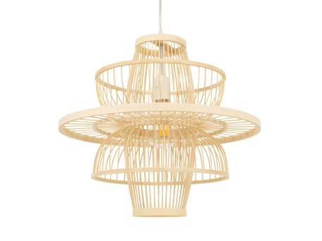 GLOBOSTAR® BALI 00861 Boho Κρεμαστό Φωτιστικό Οροφής με Ντουί 1 x E27 AC 220-240V IP20 - Μπεζ - Μ45 x Π45 x Υ42.5cm