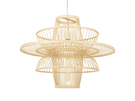 GLOBOSTAR® BALI 00862 Boho Κρεμαστό Φωτιστικό Οροφής με Ντουί 1 x E27 AC 220-240V IP20 - Μπεζ - Μ60 x Π60 x Υ45cm