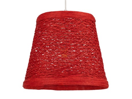 GLOBOSTAR® PLAYROOM 00863 Vintage Κρεμαστό Φωτιστικό Οροφής με Ντουί 1 x E27 AC 220-240V IP20 - Κόκκινο - Μ32 x Π32 x Υ27cm