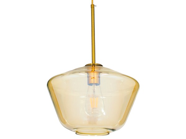 GLOBOSTAR® AMARIS 00870 Μοντέρνο Κρεμαστό Φωτιστικό Οροφής με Ντουί 1 x E27 AC 220-240V IP20 - Χρυσό Πλατίνα & Μελί - Μ30 x Π30 x Y22cm